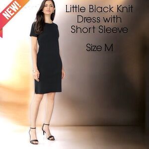 Little Black Knit Short Sleeve Dress